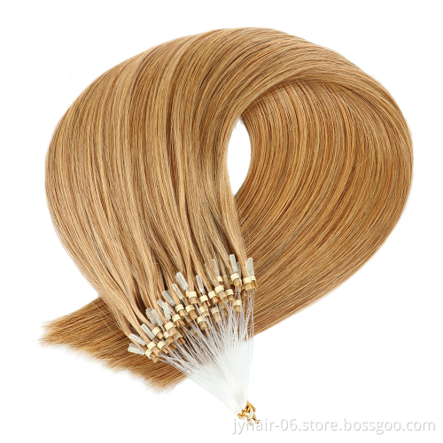 Hot Selling premium seamless colorful remy natural mink microlink loop ring hair extensions